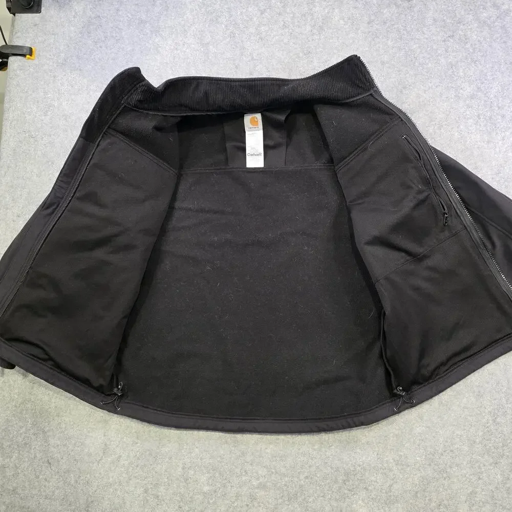 Carhartt‎ Jacket Mens Large Black Softshell Traditional Windbreaker Zip J176 BLK